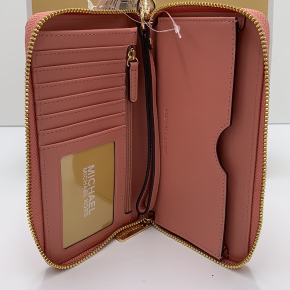 MICHAEL KORS LARGE FLAT MULTIFUNCTIONAL PHONE CASE SUNSET ROSE COLOR - Picture 8 of 14